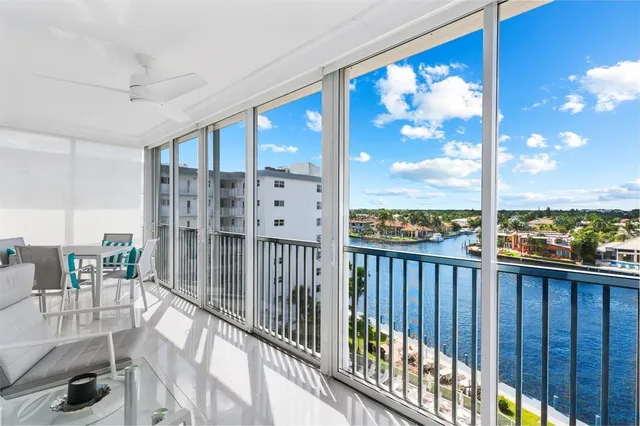 a view of a city from a balcony