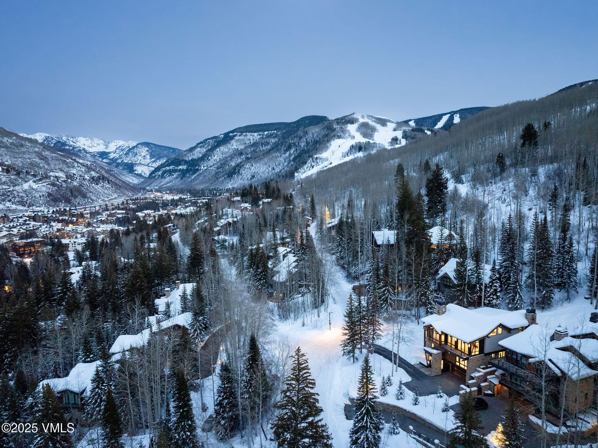 366 West Forest Road Vail, CO 81657 - Photo 34 of 82 366_forest_aerial_twilight_b