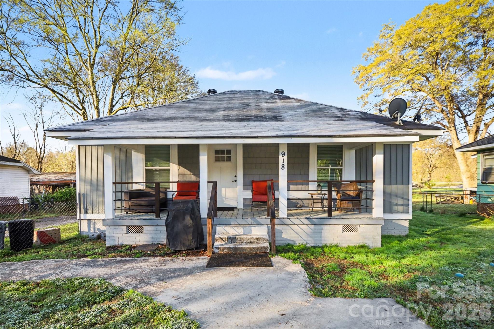 front view of a house with a porch
