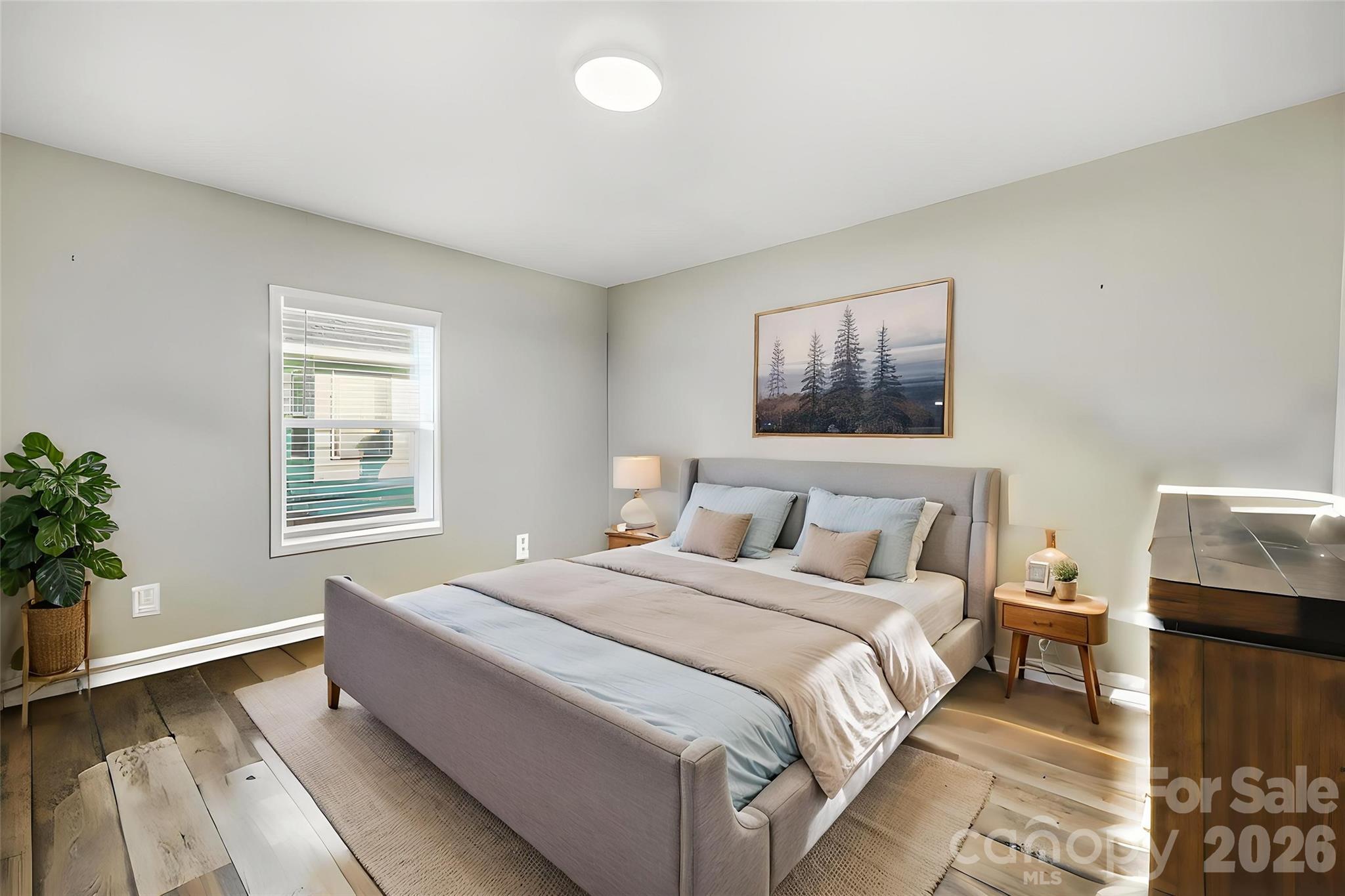 918 8th Street Lancaster, SC 29720 - Photo 20 of 32 a bedroom with a bed and a potted plant