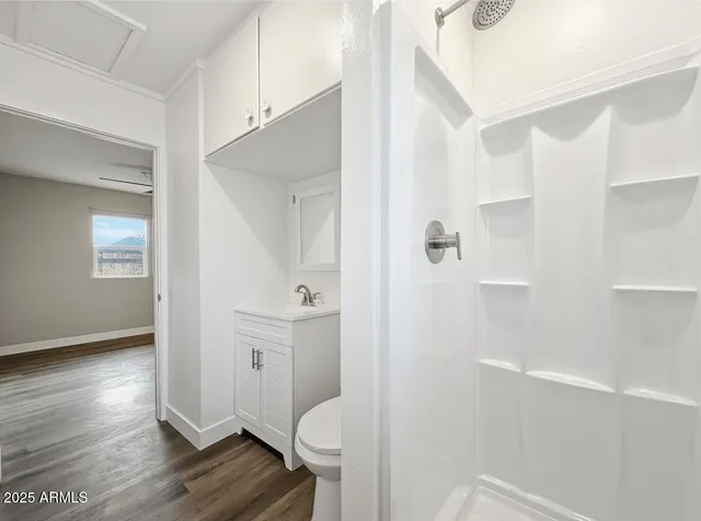 a bathroom with a sink and toilet