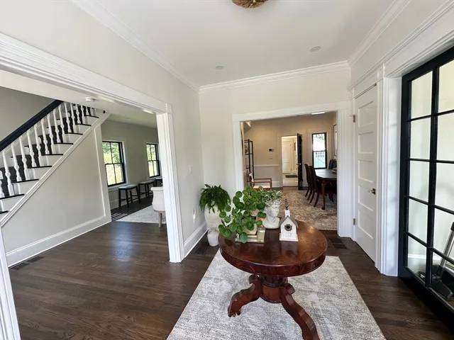 a room with furniture and a potted plant