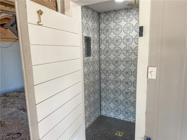 a bathroom with a shower