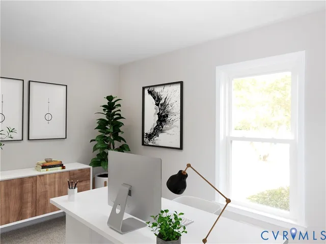 an empty room with a window