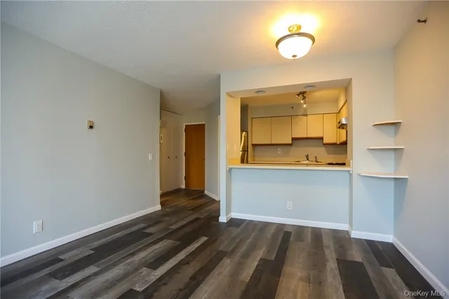 a view of a room with wooden floor and cabinet
