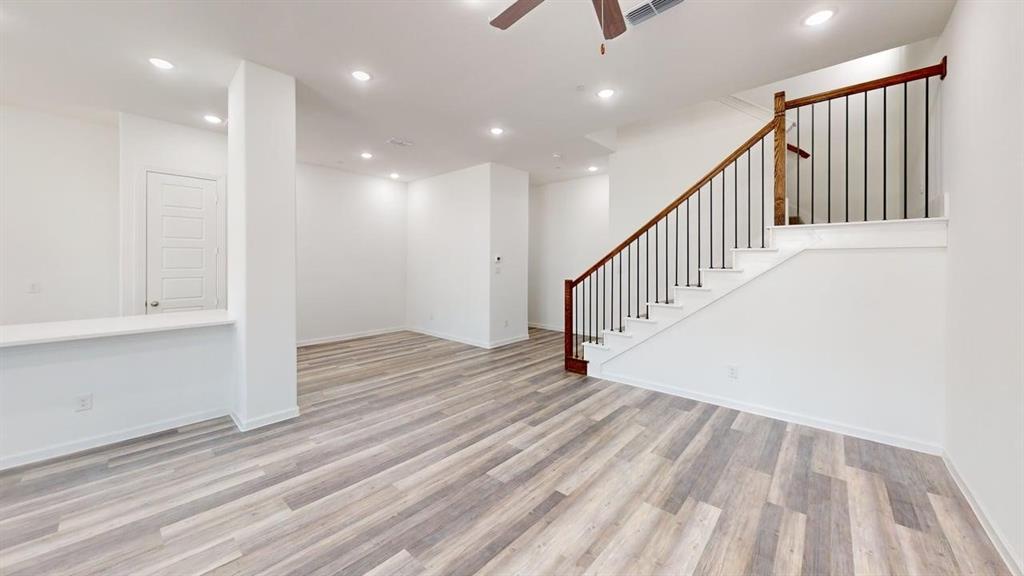 285 Buck Ridge Drive Frisco, TX 75068 - Photo 6 of 20 Basement with light wood-type flooring, recessed lighting, and ceiling fan