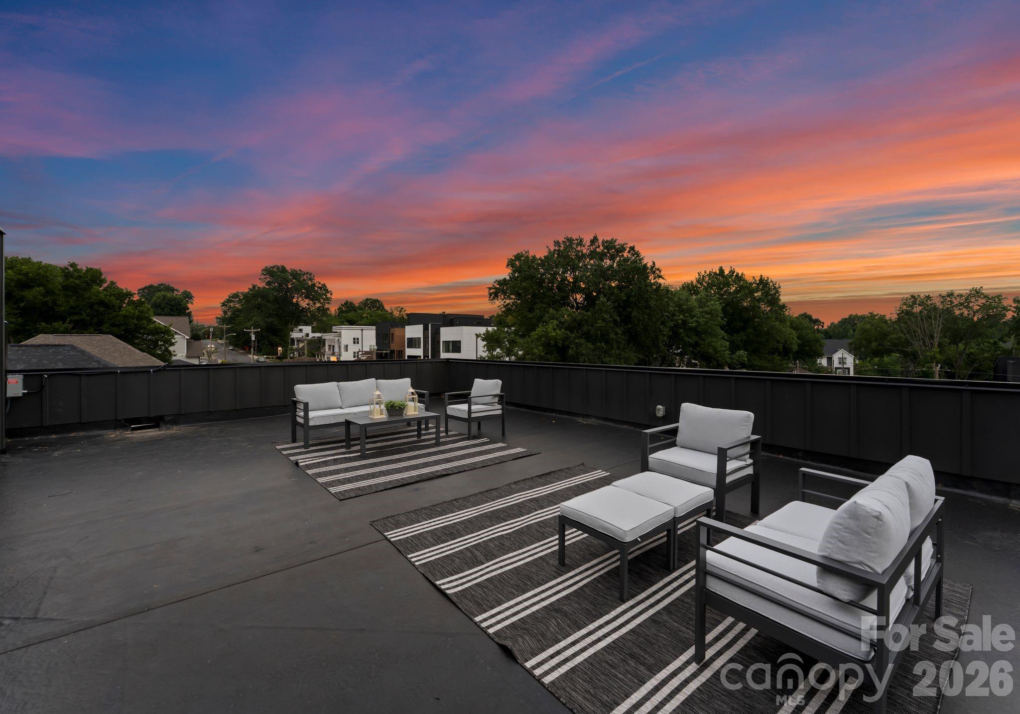 412 State Street Charlotte, NC 28208 - Photo 28 of 31 a roof deck with couches and sky view
