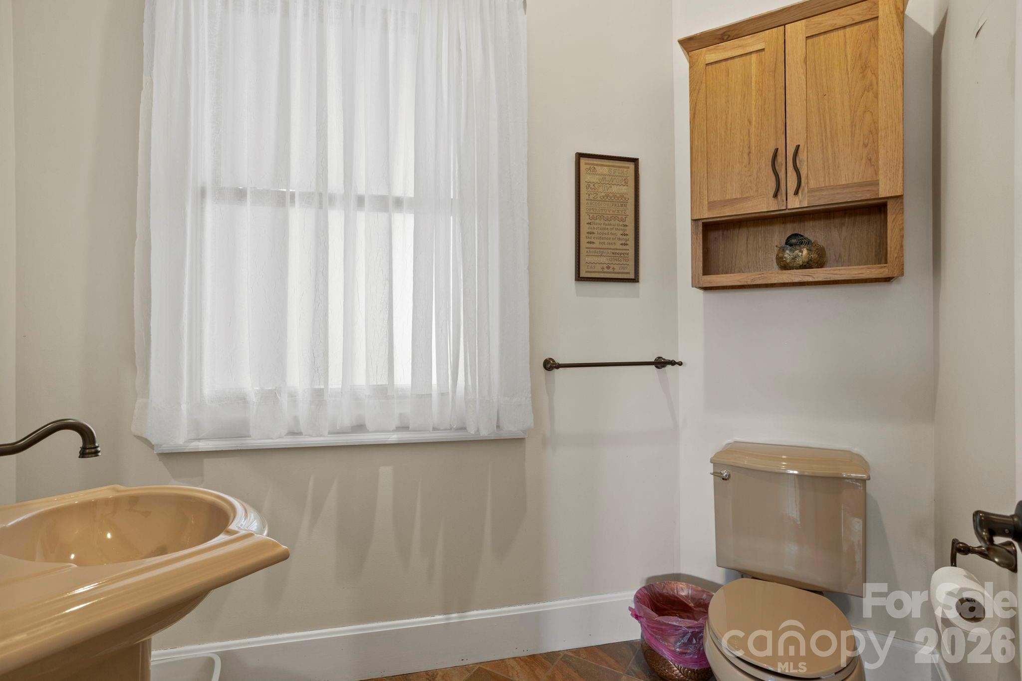 628 Vista Falls Road Mills River, NC 28759 - Photo 26 of 37 a bathroom with a sink a toilet and mirror