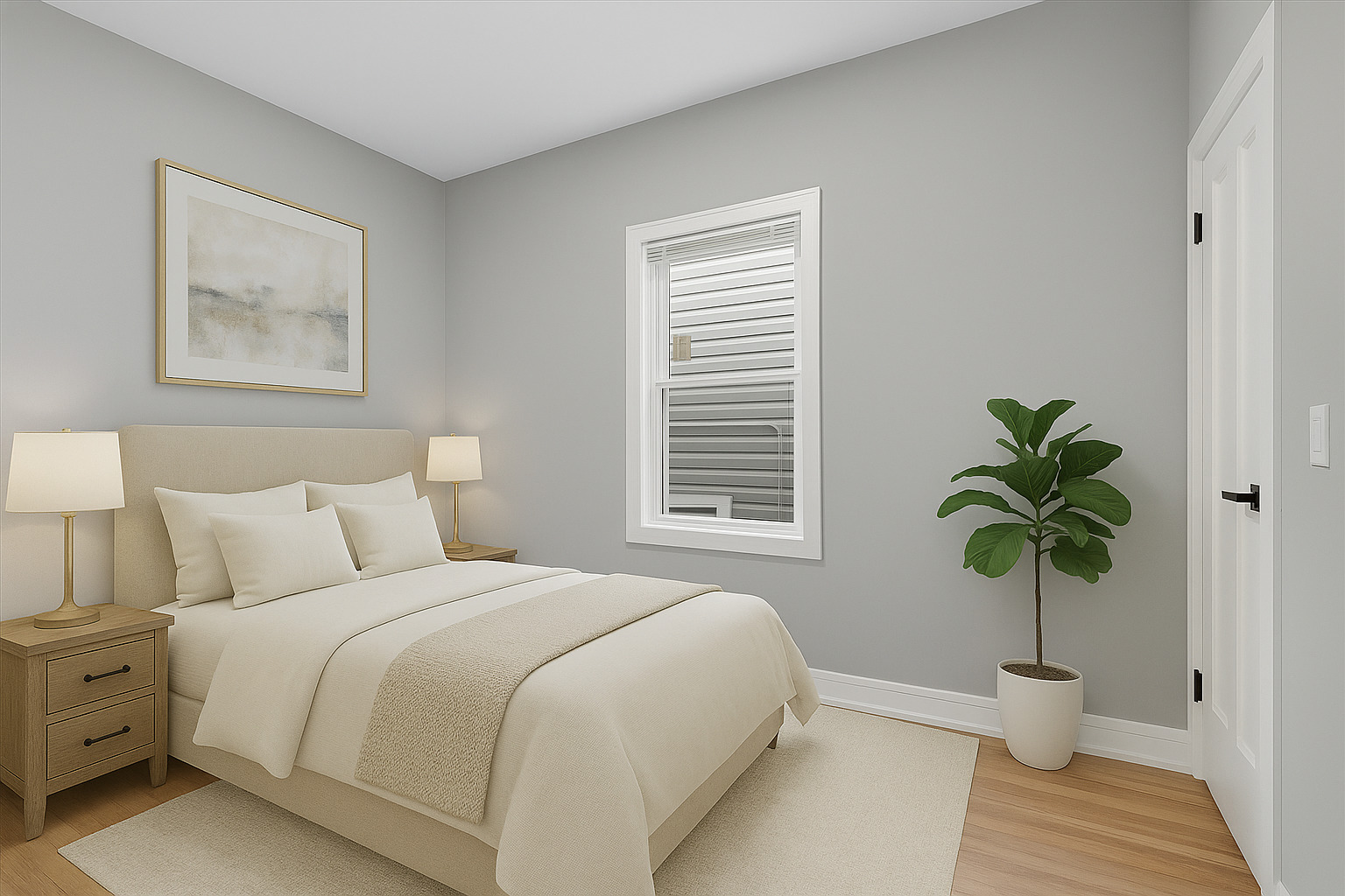 2159 North Parkside Avenue Chicago, IL 60639 - Photo 16 of 27 a bedroom with a bed potted plant and a window