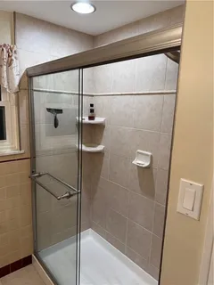a bathroom with a shower