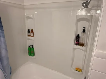 a bathroom with a tub