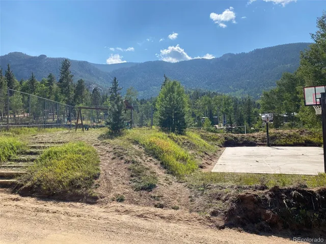a view of a lake in middle of forest