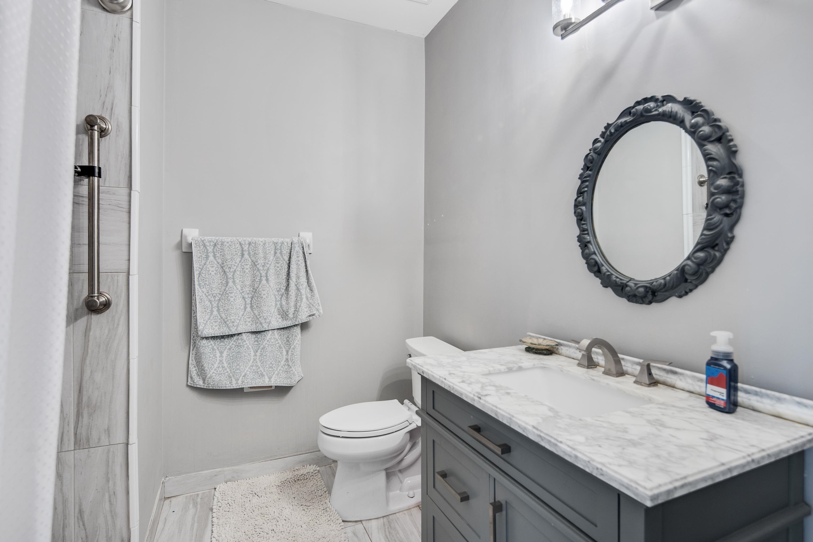 1323 Colbert Cove Collierville, TN 38017 - Photo 27 of 40 Bathroom with hardwood / wood-style floors, vanity, and toilet
