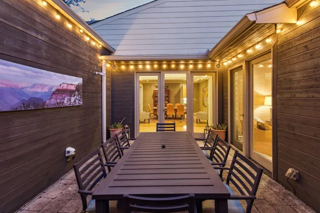 a outdoor space with chairs