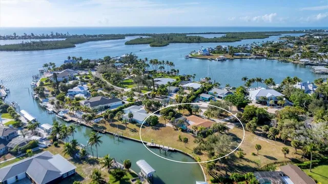 aerial view of a city with lake view