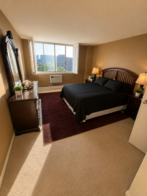 40 North Tower Road, Unit 11K Oak Brook, IL 60523 - Photo 7 of 9 a bedroom with a bed and window