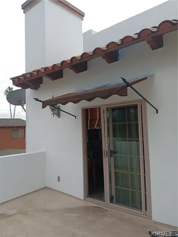 front view of a house with a small space