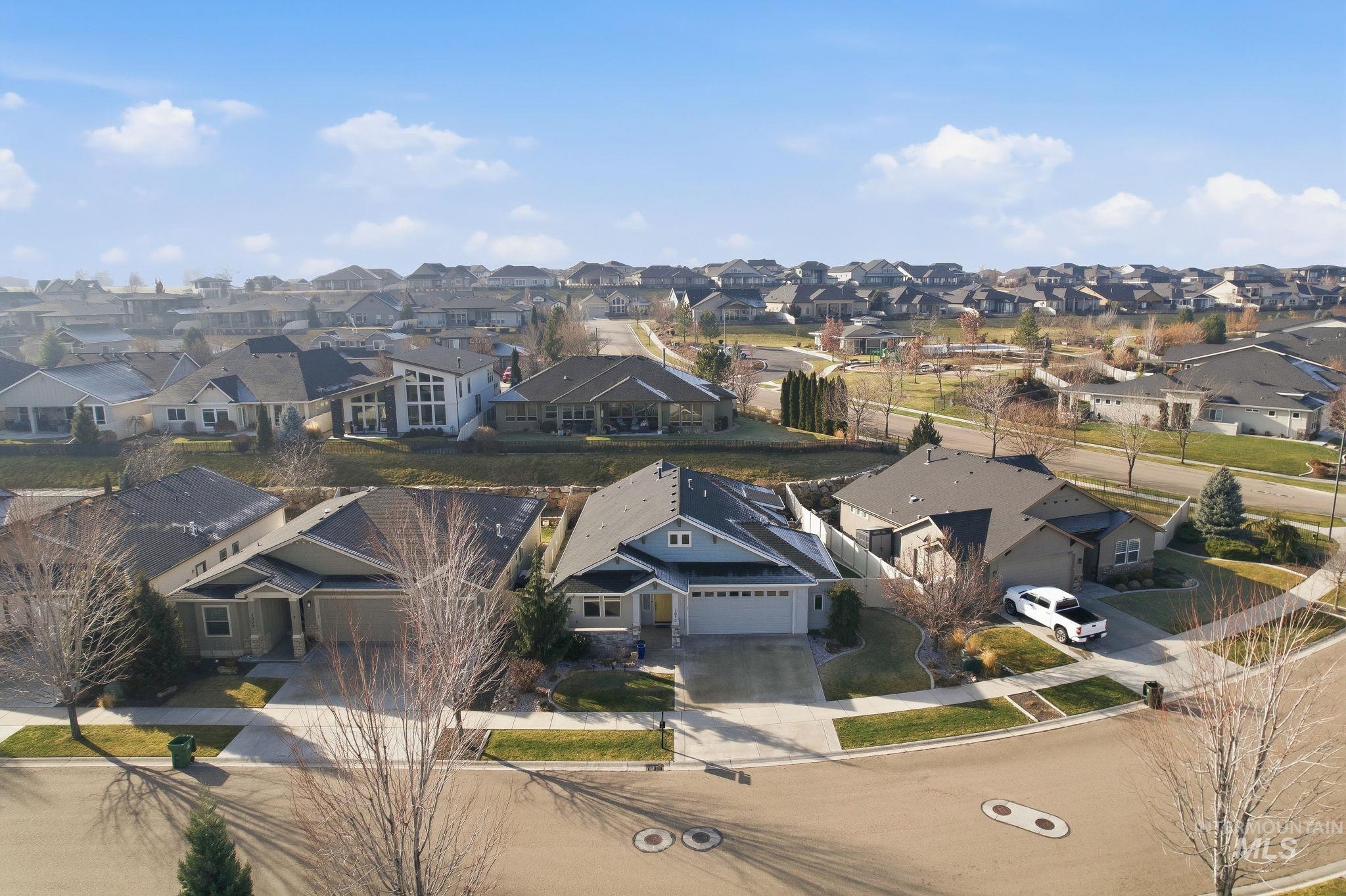 1013 East Radiant Ridge Drive Meridian, ID 83642 - Photo 2 of 36 Aerial perspective of suburban area