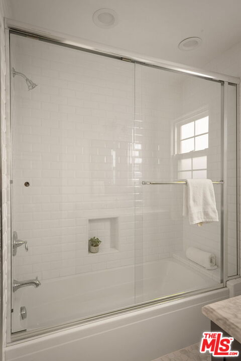 1209 Appleton Way Venice, CA 90291 - Photo 32 of 46 a bathroom with a shower and a glass door shower