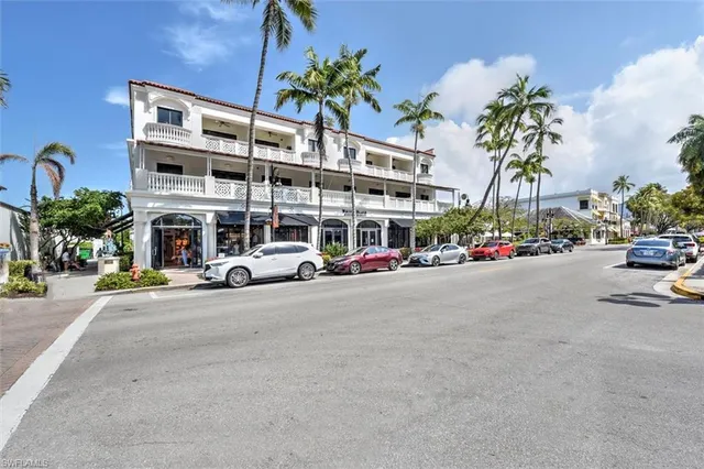 a front view of a building with street view