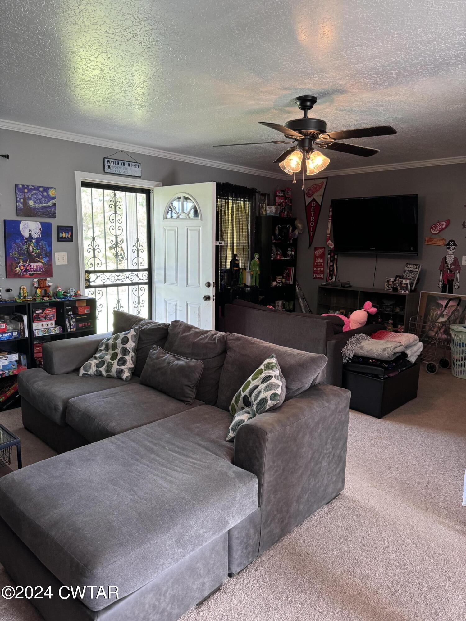 19 Ora Goad Road Dyer, TN 38330 - Photo 4 of 12 a living room with furniture a flat screen tv and a large window