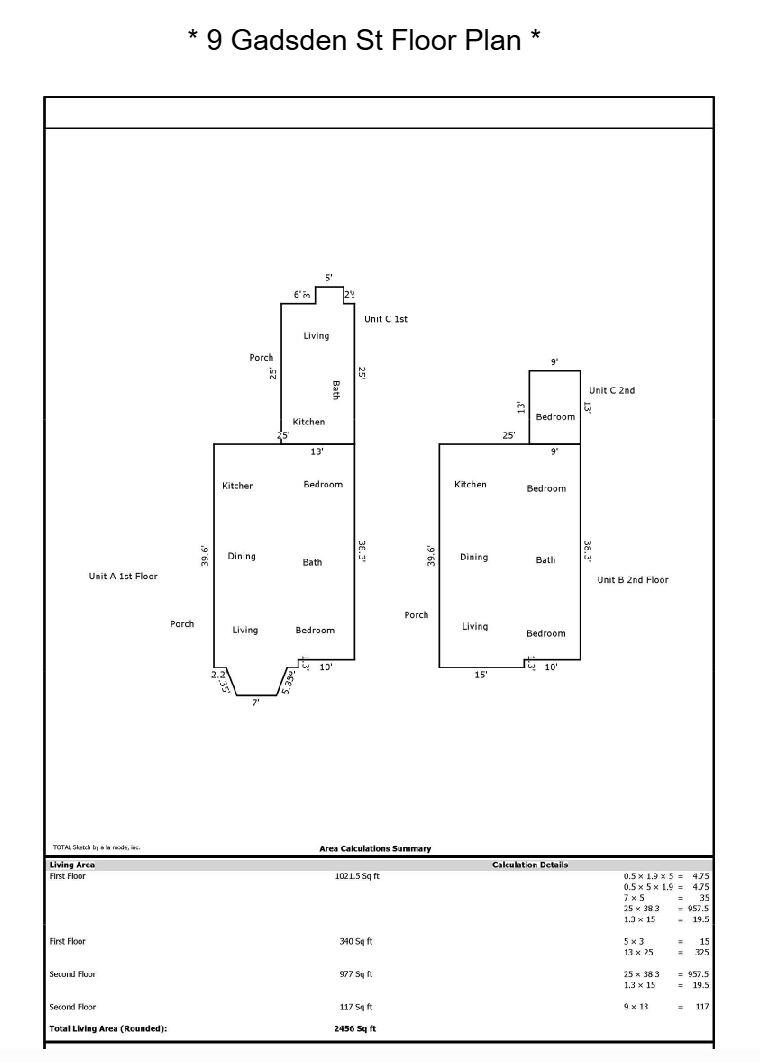 9 Gadsden Street Charleston, SC 29401 - Photo 60 of 60 Gadsden Floor Plan