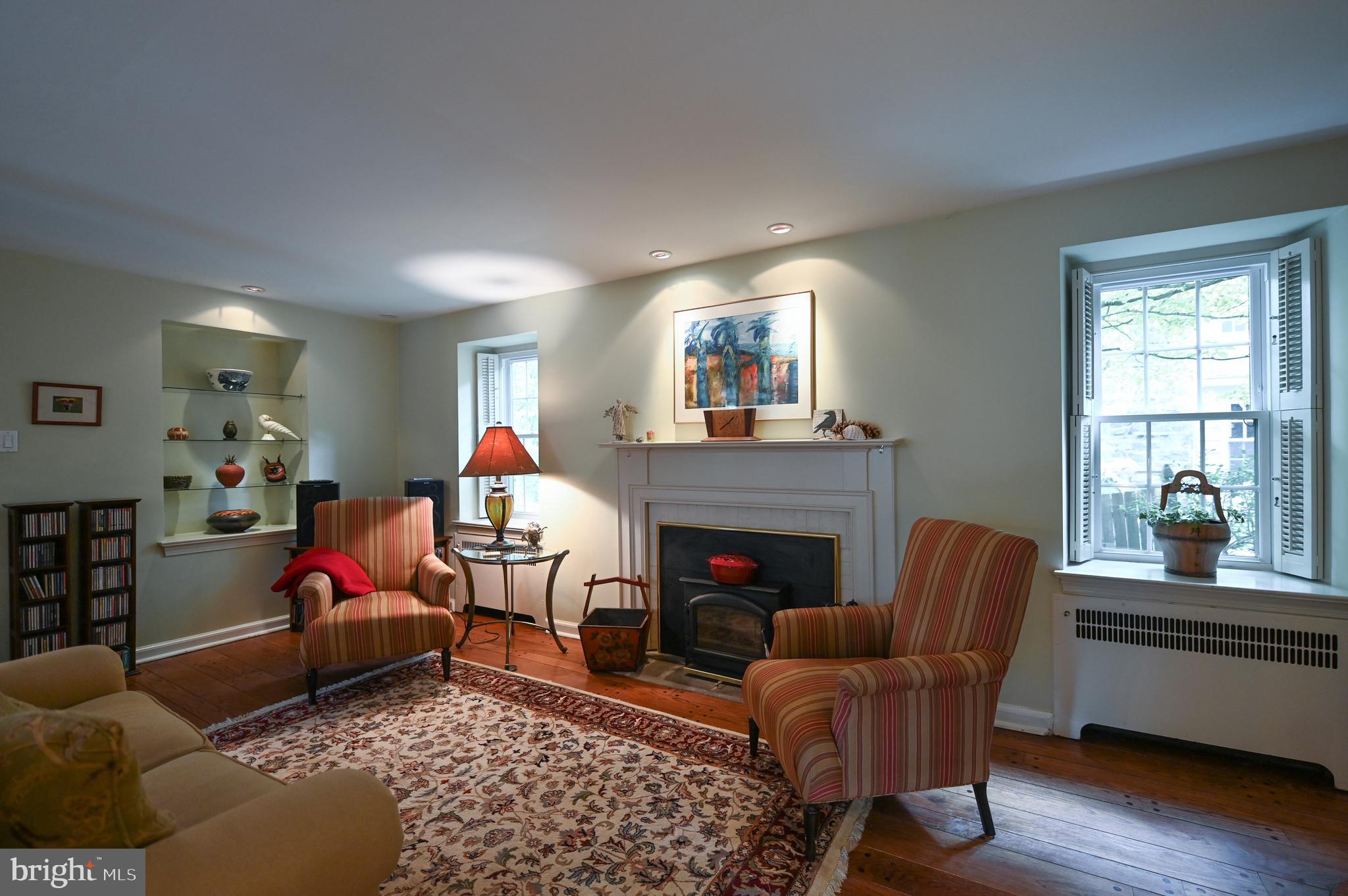 526 Revere Road Merion Station, PA 19066 - Photo 8 of 55 Living Room with built in bookcase