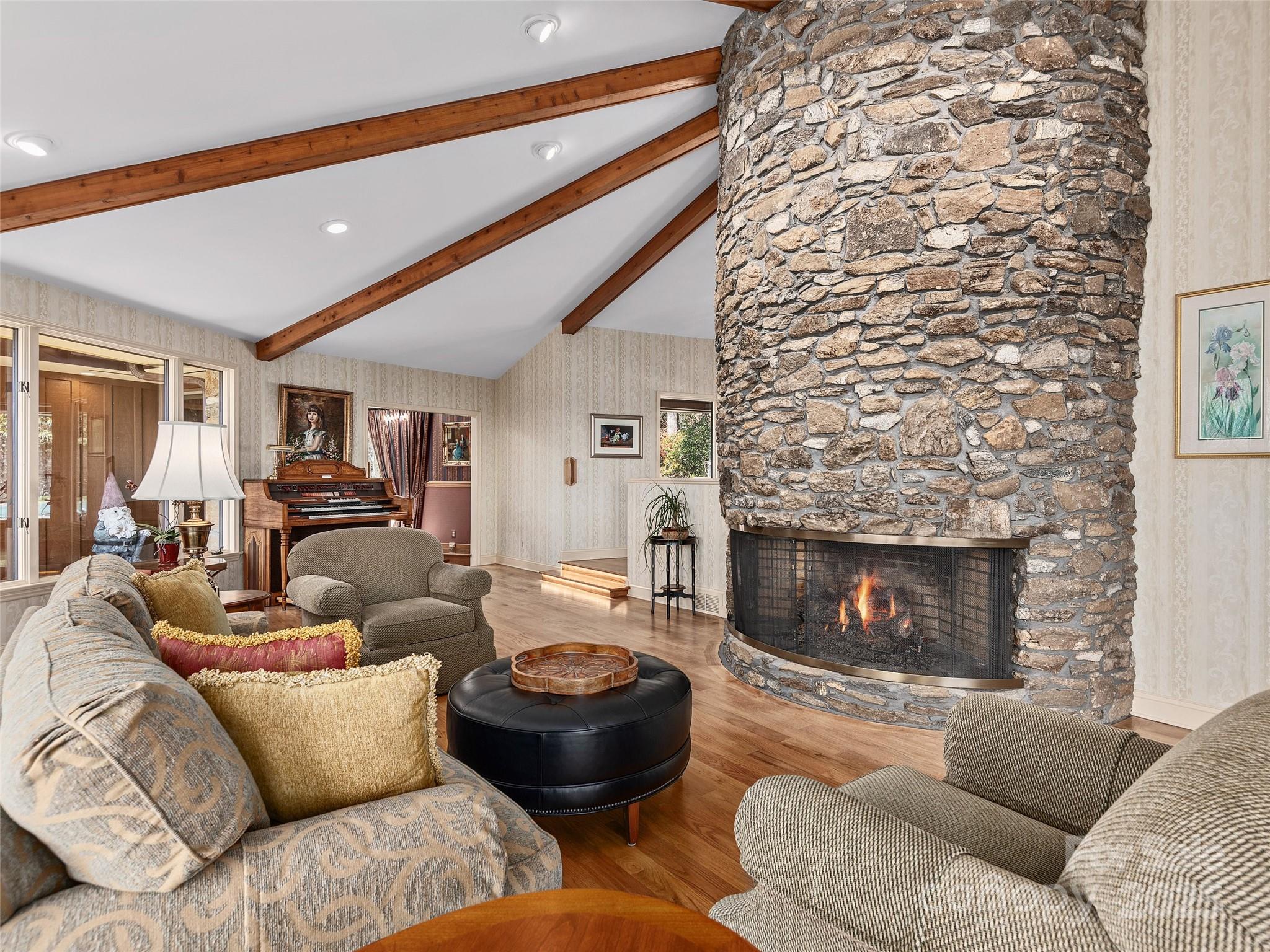 1300 Randy Drive Hendersonville, NC 28791 - Photo 7 of 48 a living room with furniture and a fireplace