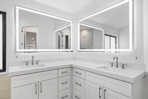 a bathroom with a shower