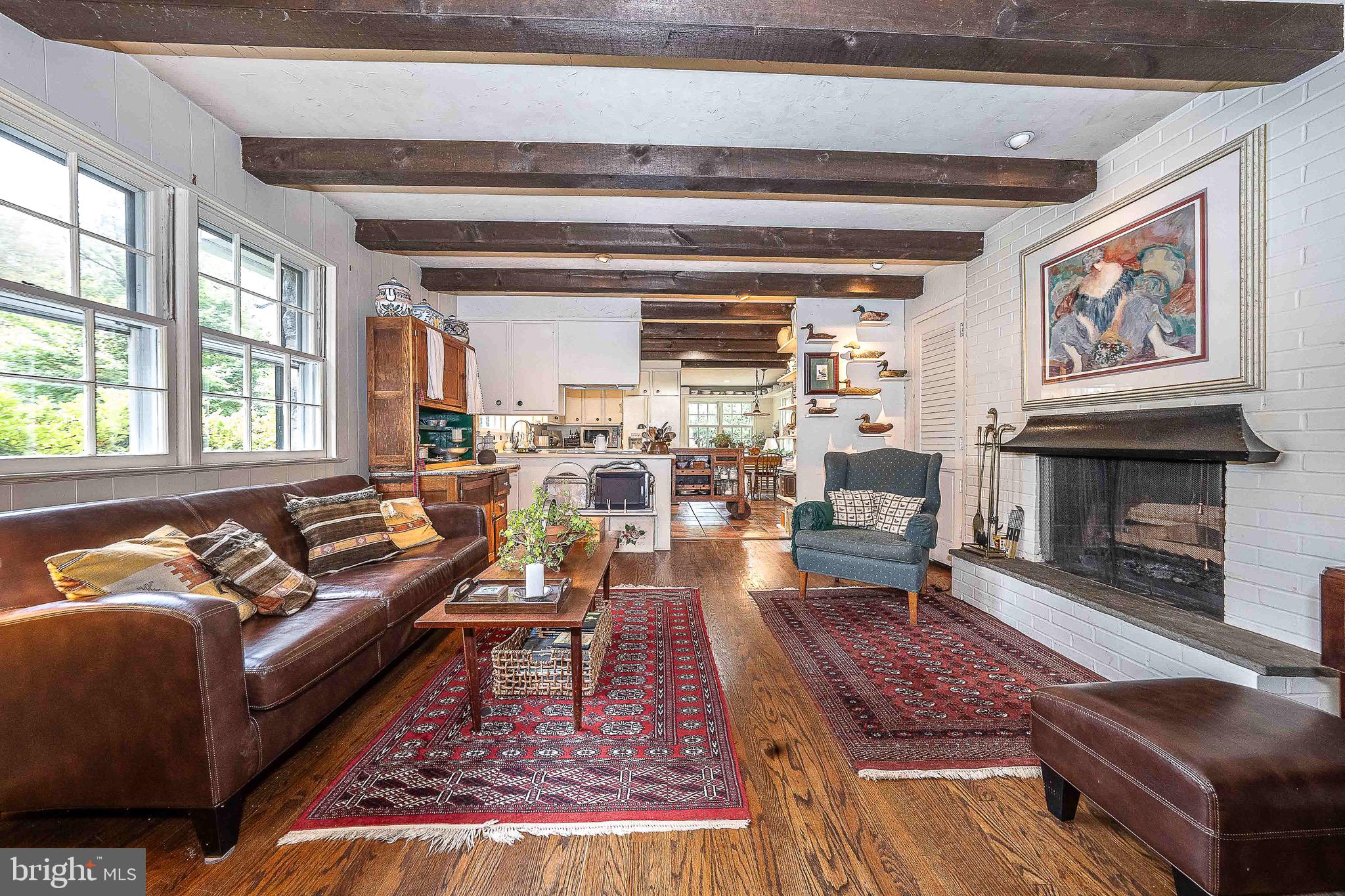 21 Weirwood Lane Wayne, PA 19087 - Photo 13 of 52 Family Room with Fireplace and Beams