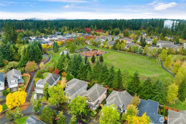 a view of a town with residential houses