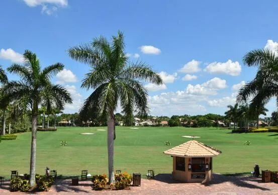 a view of a lake with a big yard