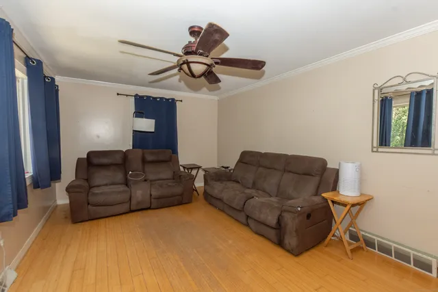 a living room with furniture