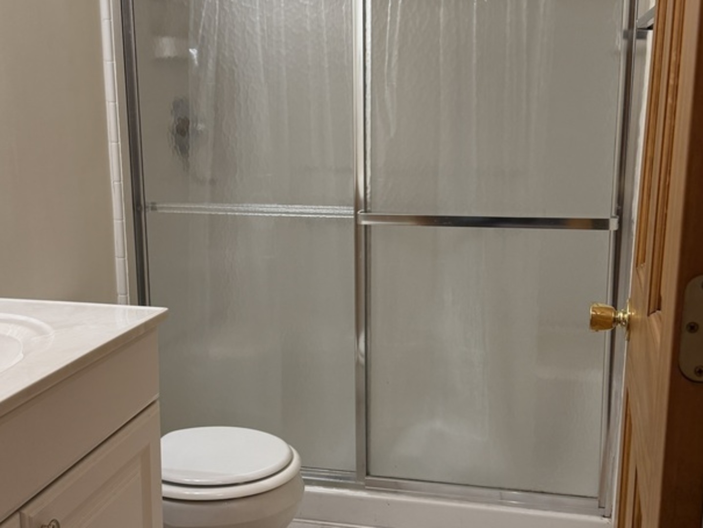125 Maple Court, Unit 1 Geneva, IL 60134 - Photo 15 of 18 a bathroom with a shower and a toilet