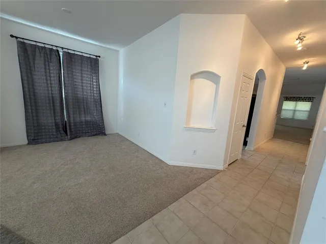 an empty room with closet