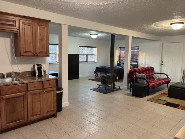 a living room with furniture