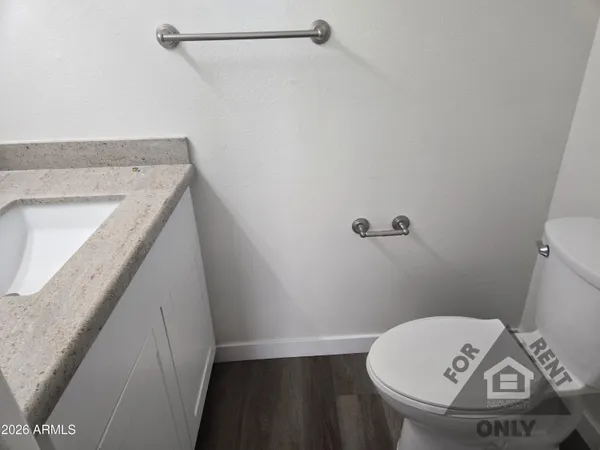 a bathroom with a sink and toilet