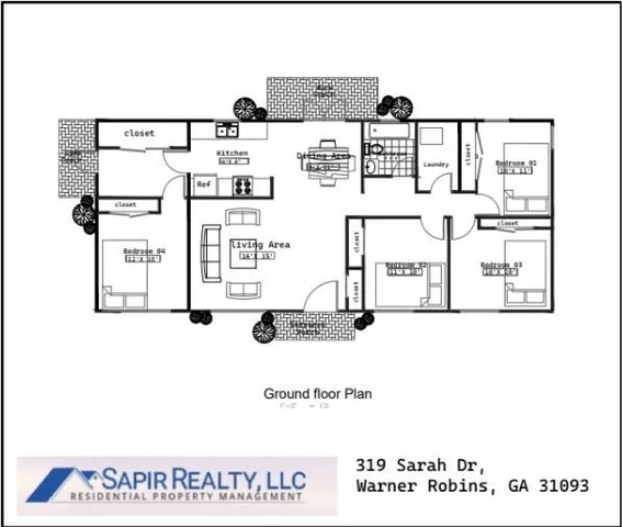$1,250 | 319 Sarah Drive, Warner Robins, GA 31093