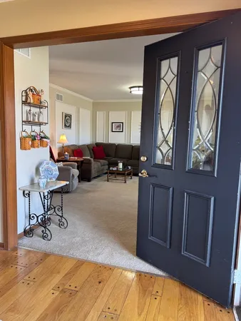 a living room with furniture