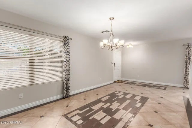 a view of a livingroom with a chandelier