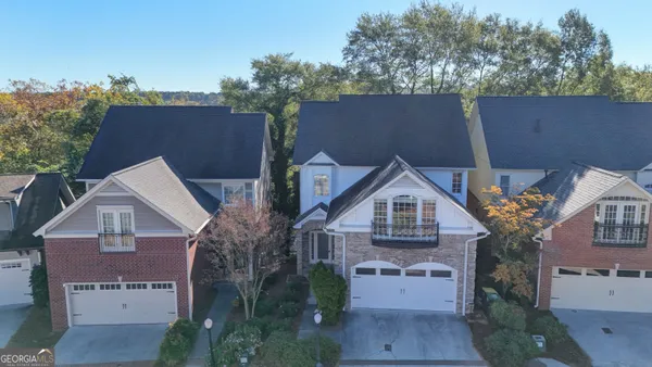 an aerial view of a house