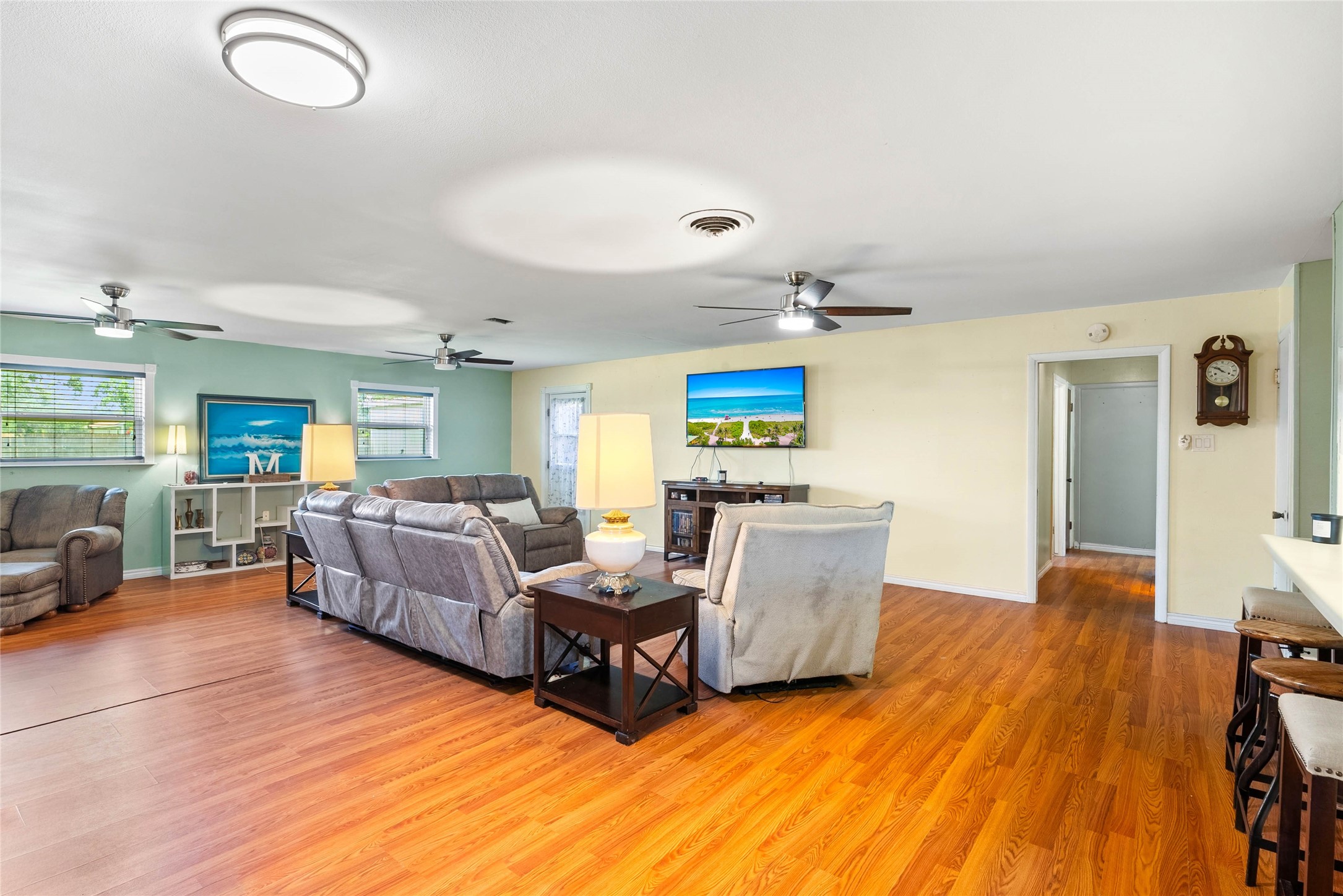 168 Sunset Ingleside, TX 78362 - Photo 5 of 26 Open-concept living space looking toward the kitchen area, perfect for entertaining.
