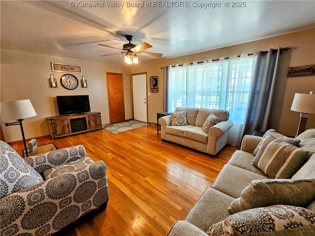 Living Room with Beautiful Hardwood