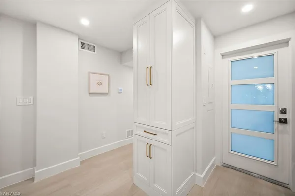 a view of an empty walk in closet