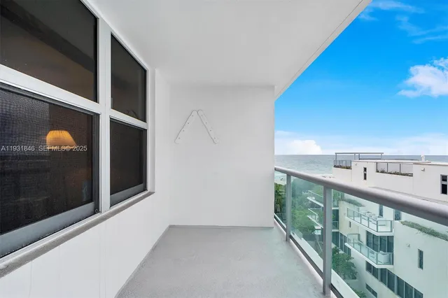 a view of building from balcony