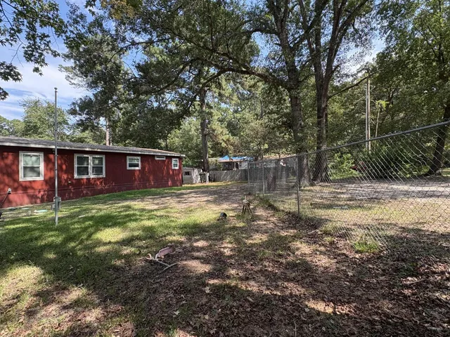 a view of a trees in a yard