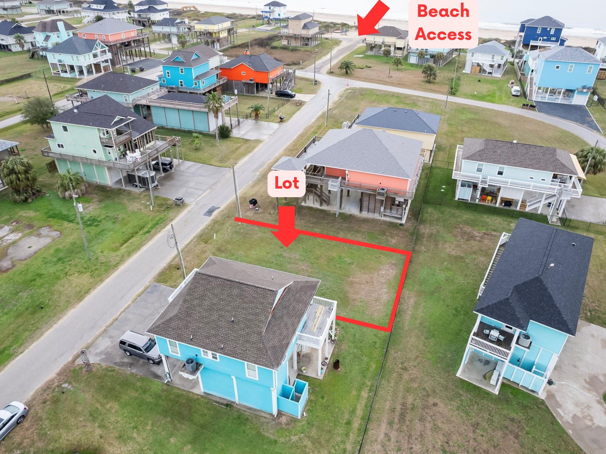 933 Clara Street Port Bolivar, TX 77650 - Photo 1 of 3 an aerial view of a houses with outdoor space