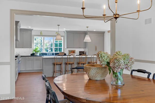 a garden view with a seating space