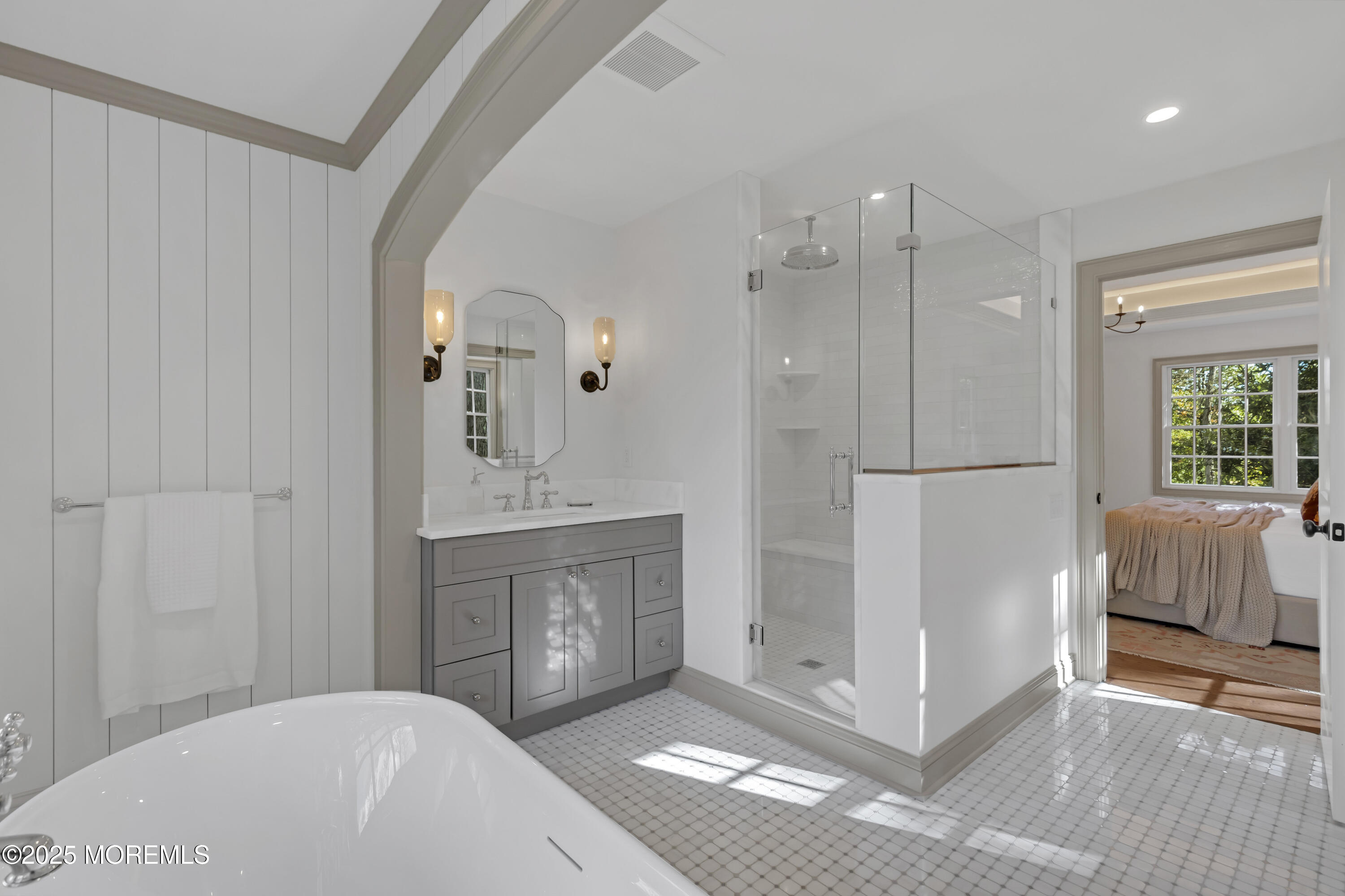 420 Rumson Road Little Silver, NJ 07739 - Photo 43 of 51 a spacious bathroom with a tub shower and sink