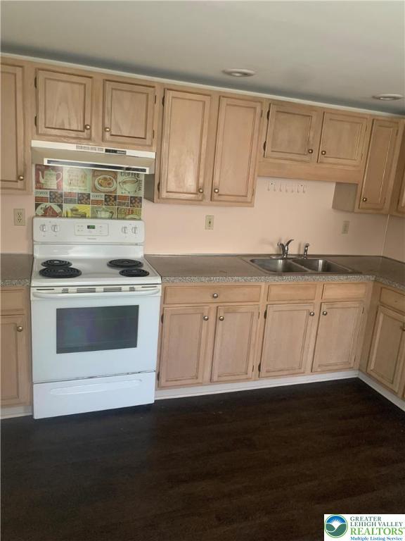 7404 Allemaengel Road, Unit 2 New Tripoli, PA 18066 - Photo 9 of 13 a kitchen with granite countertop white cabinets and black appliances